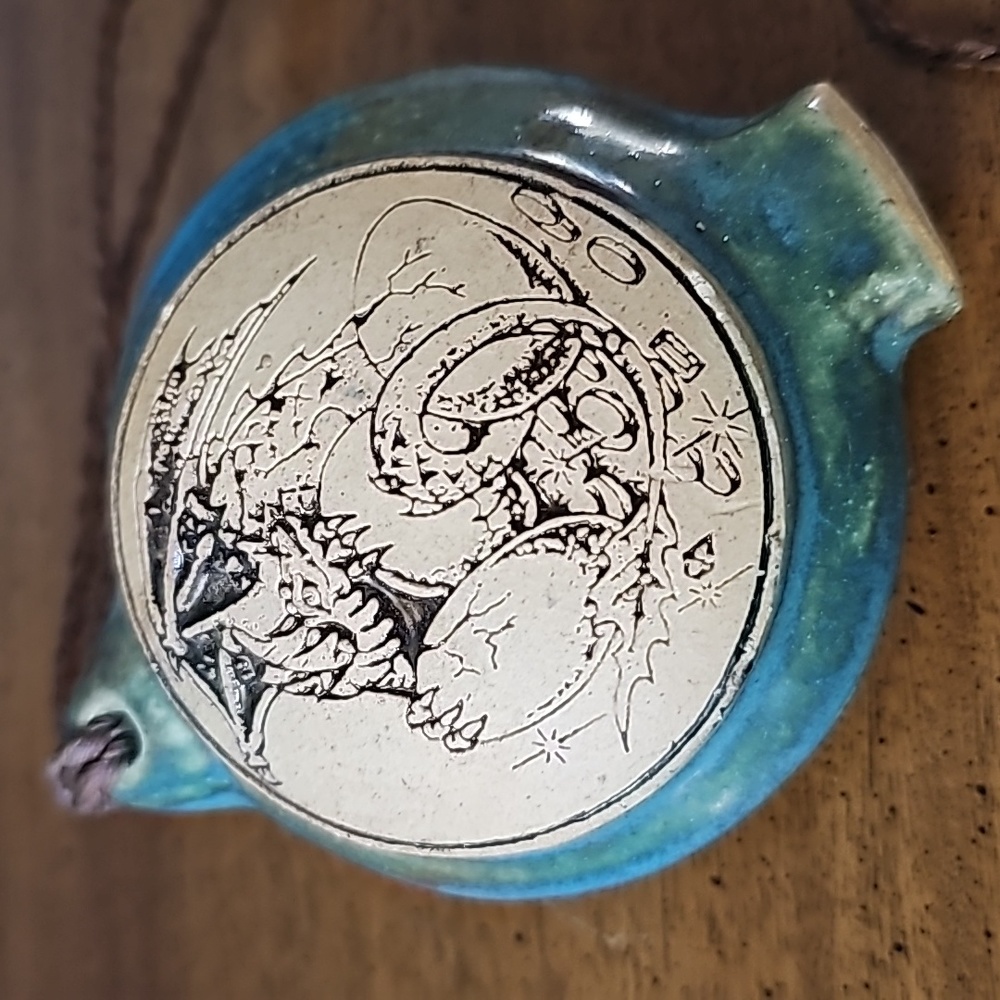 John Coiner Potter Ceramic Clay Ocarina Whistle Necklace - Picture 2 of 4